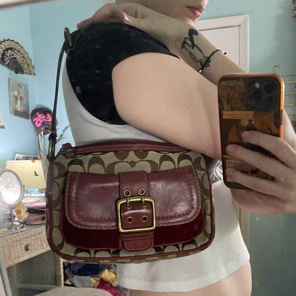 COACH Vintage Y2K Signature Legacy Special Edition Handbag Leather Suede 7061